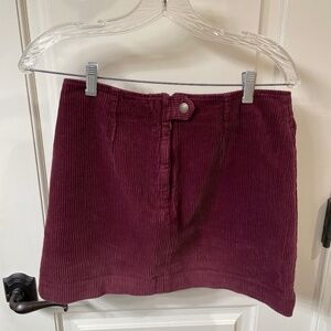 Purplish- Maroon corduroy mini skirt